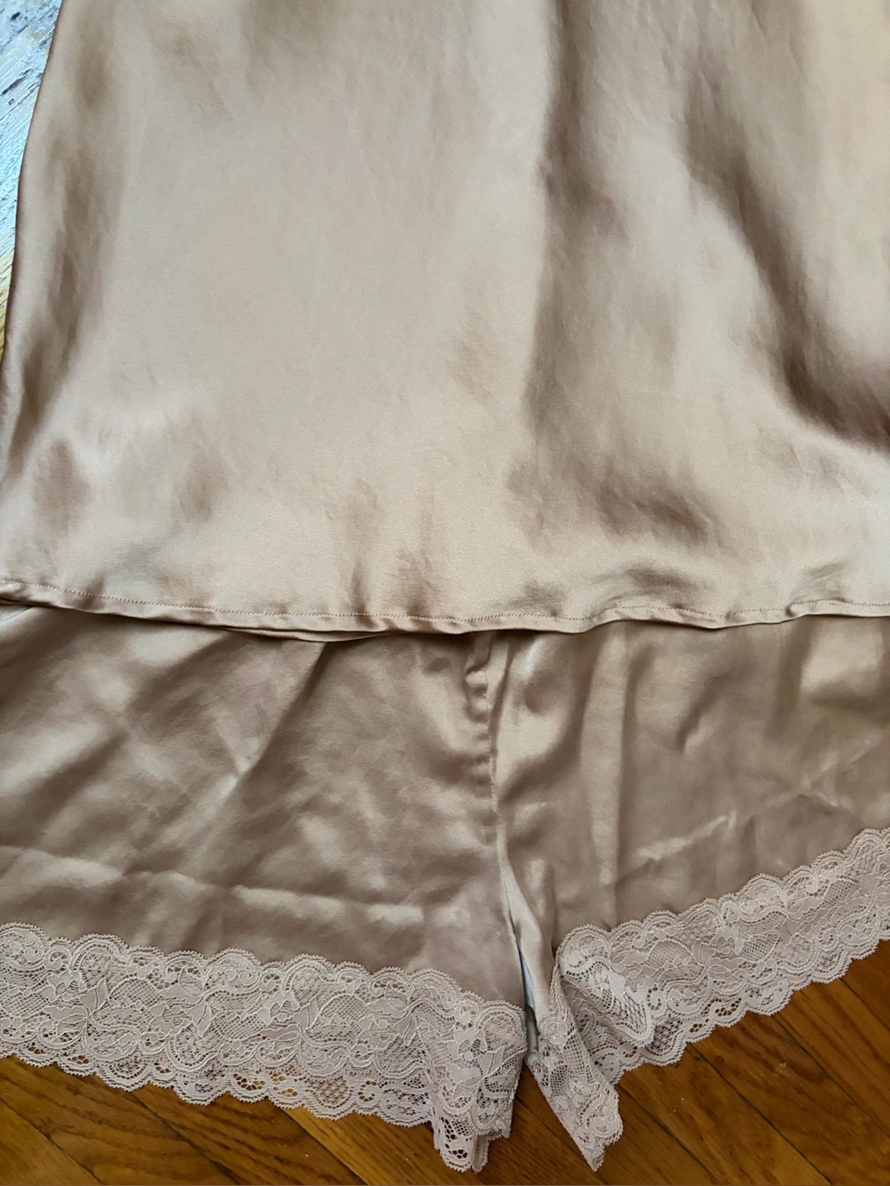 Two Piece Silk Pajama Set - Picture 3 of 10